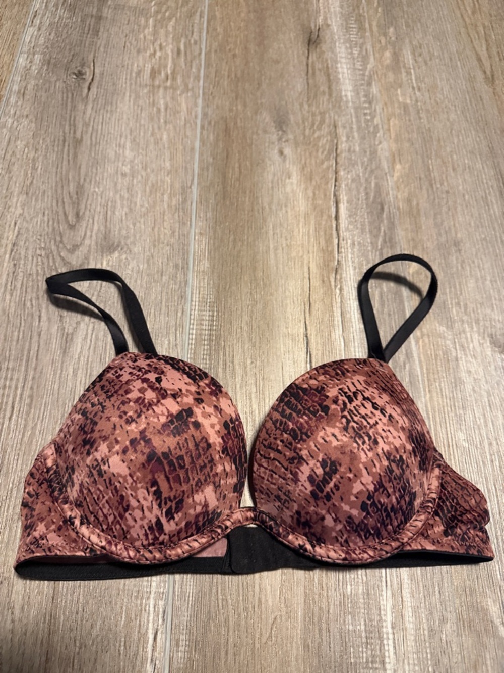 PINK Victoria's Secret Pink Snake-Print Wear Everywhere Super Push Up Bra